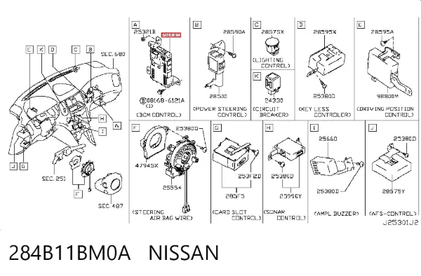 Блок комфорту 284B11BM0A Nissan/Infiniti