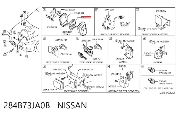 Блок запобіжників 284B73JA0B Nissan/Infiniti