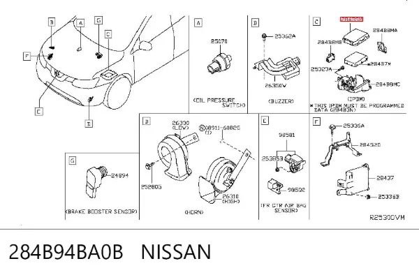 Кришка блока запобіжників 284B94BA0B Nissan/Infiniti