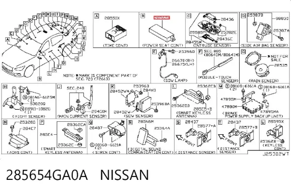  285654GA0A Nissan/Infiniti