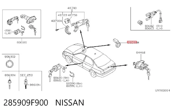 Антена/кільце имобілайзера 285909F900 Nissan/Infiniti