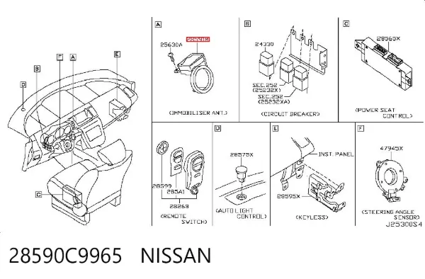 Модуль управління (ЕБУ) іммобілайзеру 28590C9965 Nissan/Infiniti
