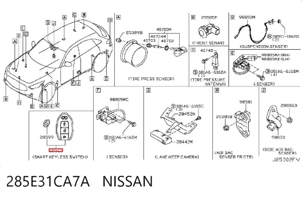  285E31CA7A Nissan/Infiniti