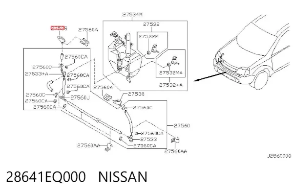 Форсунка омивача фари передньої 28641EQ000 Nissan/Infiniti