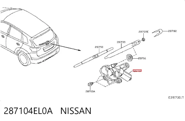 Моторчик заднього склоочисника 287104EL0A Nissan/Infiniti