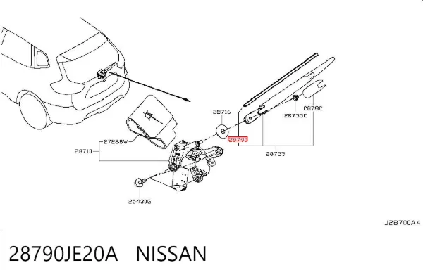 Задня щітка 28790JE20A Nissan/Infiniti