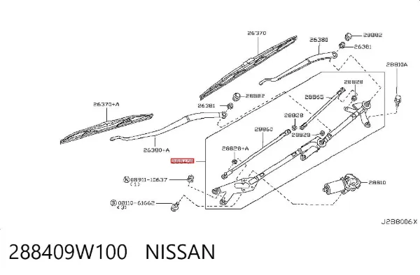 Трапеція двірників Nissan Teana J31