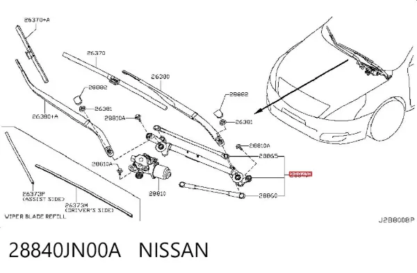 Трапеція двірників 28840JN00A Nissan/Infiniti