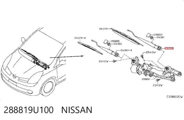 Важіль склоочисника Nissan Note E11