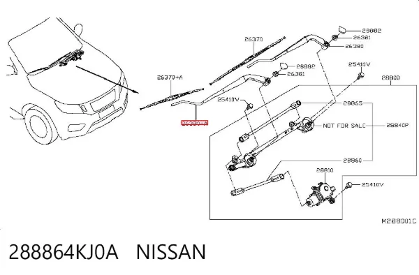 Важіль склоочисника 288864KJ0A Nissan/Infiniti