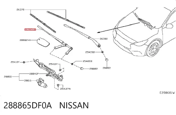 Важіль склоочисника 288865DF0A Nissan/Infiniti