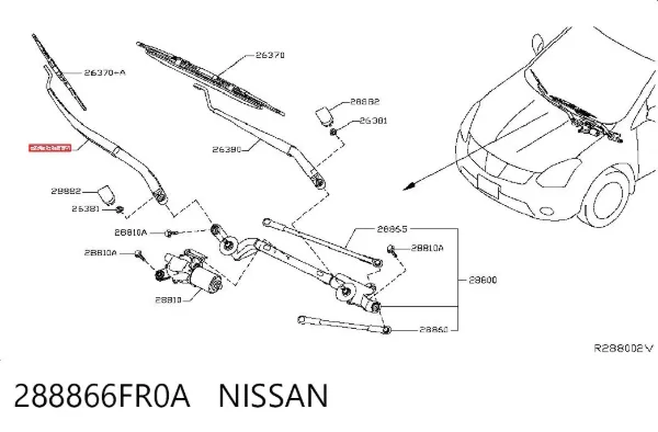 Важіль склоочисника 288866FR0A Nissan/Infiniti
