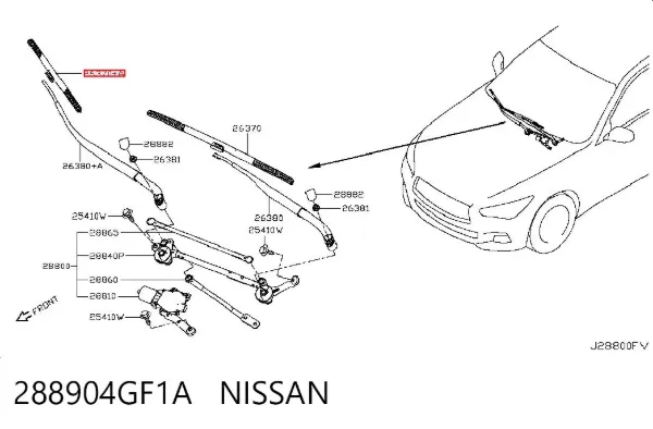 Задня щітка 288904GF1A Nissan/Infiniti