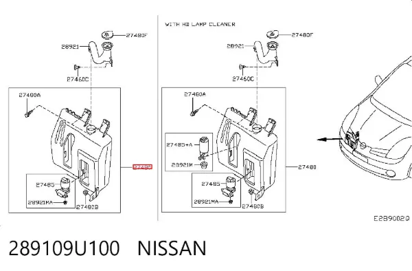 Бачок омивача Nissan Note E11