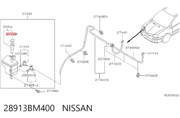 Кришка бачка омивача 28913BM400 Nissan/Infiniti