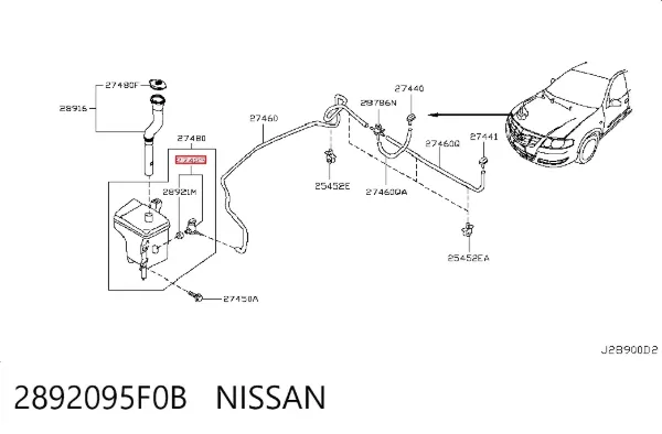 Моторчик омивача 2892095F0B Nissan/Infiniti