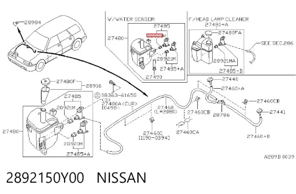  2892150Y00 Nissan/Infiniti