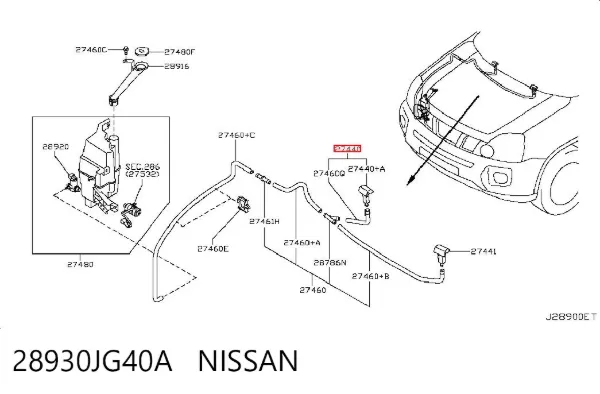 Форсунка омивача 28930JG40A Nissan/Infiniti