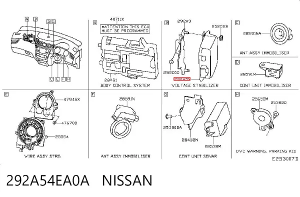 Модуль керування камерою 292A54EA0A Nissan/Infiniti