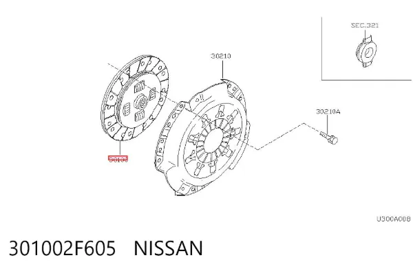 Диск зчеплення 301002F605 Nissan/Infiniti