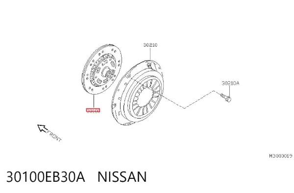 Диск зчеплення 30100EB30A Nissan/Infiniti