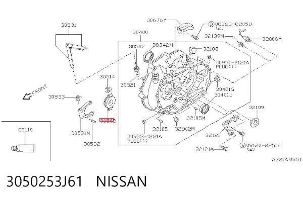 Вижимний підшипник 3050253J61 Nissan/Infiniti