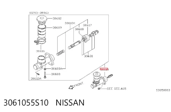 Головний циліндр зчеплення 3061055S10 Nissan/Infiniti
