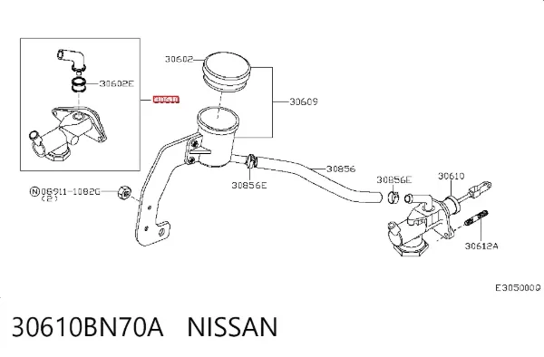 Головний циліндр зчеплення 30610BN70A Nissan/Infiniti