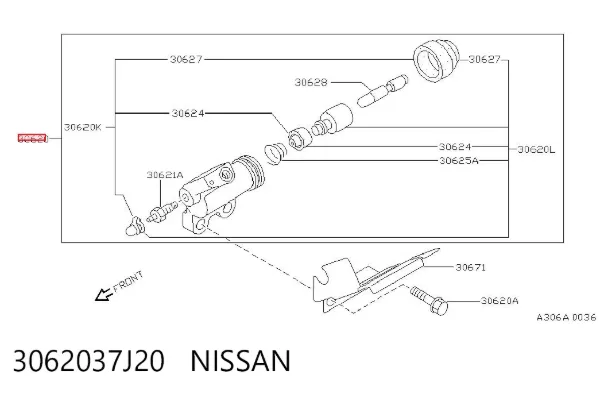 Робочий циліндр зчеплення 3062037J20 Nissan/Infiniti