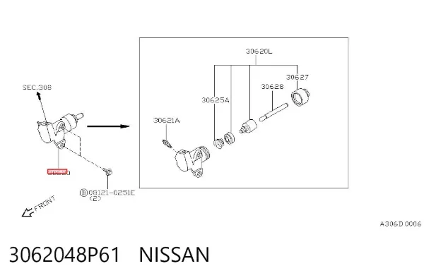Робочий циліндр зчеплення 3062048P61 Nissan/Infiniti
