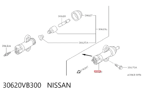Робочий циліндр зчеплення 30620VB300 Nissan/Infiniti