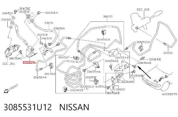 Шланг зчеплення Nissan Maxima A32