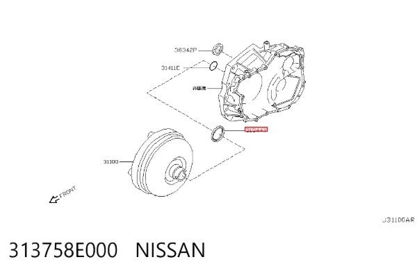 Ремкомплект гідротрансформатора АКПП 313758E000 Nissan/Infiniti