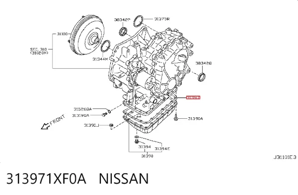 Прокладка масляного насосу АКПП 313971XF0A Nissan/Infiniti