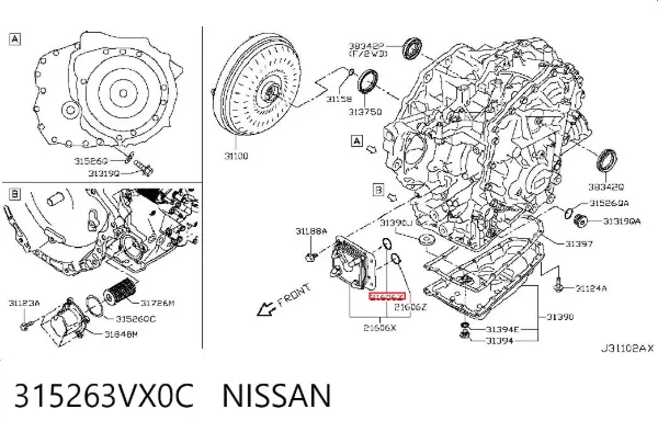 Сальник масляного насосу 315263VX0C Nissan/Infiniti