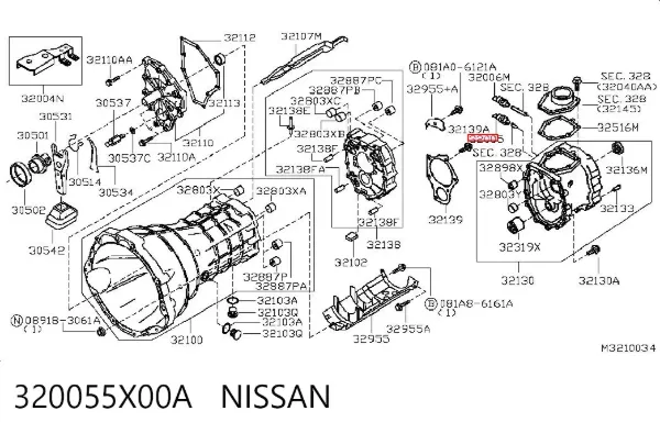Датчик заднього ходу 320055X00A Nissan/Infiniti
