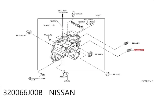 Датчик заднього ходу 320066J00B Nissan/Infiniti