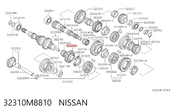 Шестерня 5-й передачі (ведуча) 32310M8810 Nissan/Infiniti