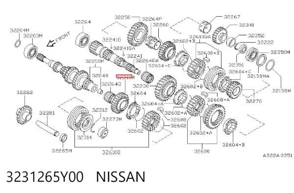 Шестерня 5-й передачі (ведуча) Nissan Sunny II