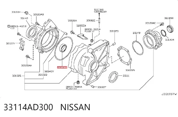 Сальник роздавальної коробки, первинного вала 33114AD300 Nissan/Infiniti