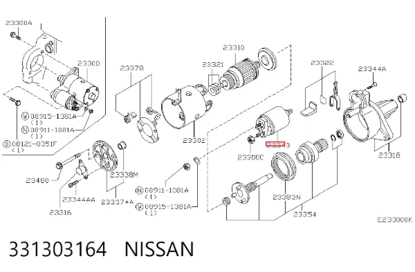 Втягуюче реле стартера 331303164 Nissan/Infiniti