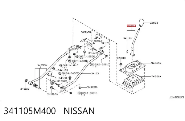 Ручка КПП 341105M400 Nissan/Infiniti