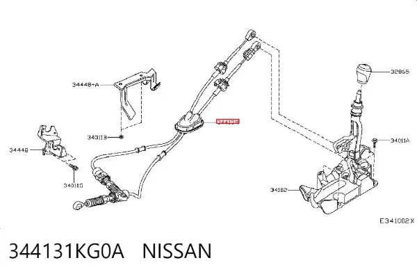 Трос перемикання передач Nissan JUKE NMUK