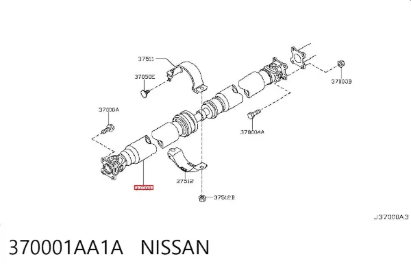 Кардан задній 370001AA1A Nissan/Infiniti
