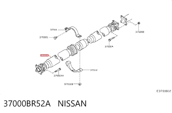 Кардан задній 37000BR52A Nissan/Infiniti