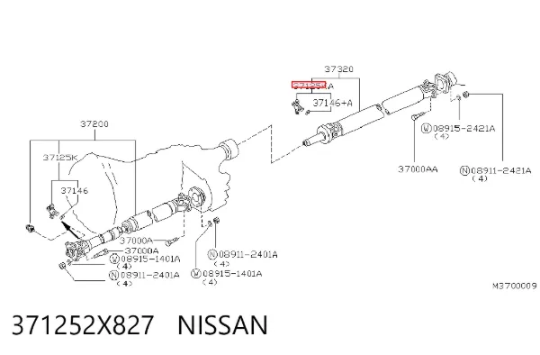 Хрестовина карданного валу, переднього 371252X827 Nissan/Infiniti