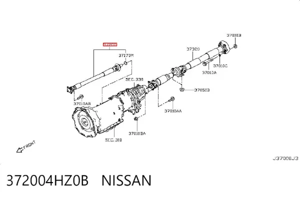 Кардан передній 372004HZ0B Nissan/Infiniti