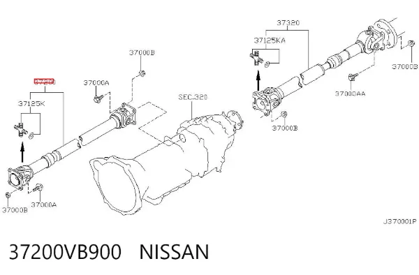 Кардан передній 37200VB900 Nissan/Infiniti
