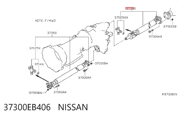 Кардан задній 37300EB406 Nissan/Infiniti