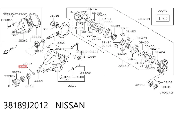 Ущільнювальне кільце, універсальне 38189J2012 Nissan/Infiniti